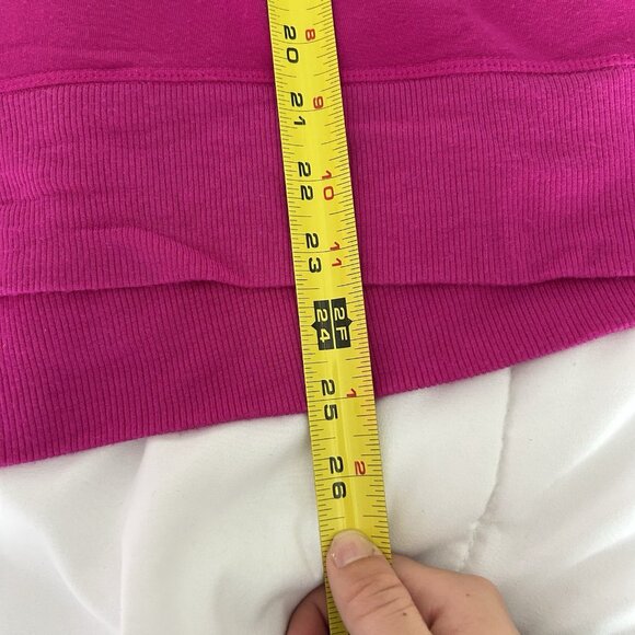 Athleta Sweater Sweatshirt Womens Xs Pink Magenta Side Slits Thumb Hole Yoga - Picture 5 of 8